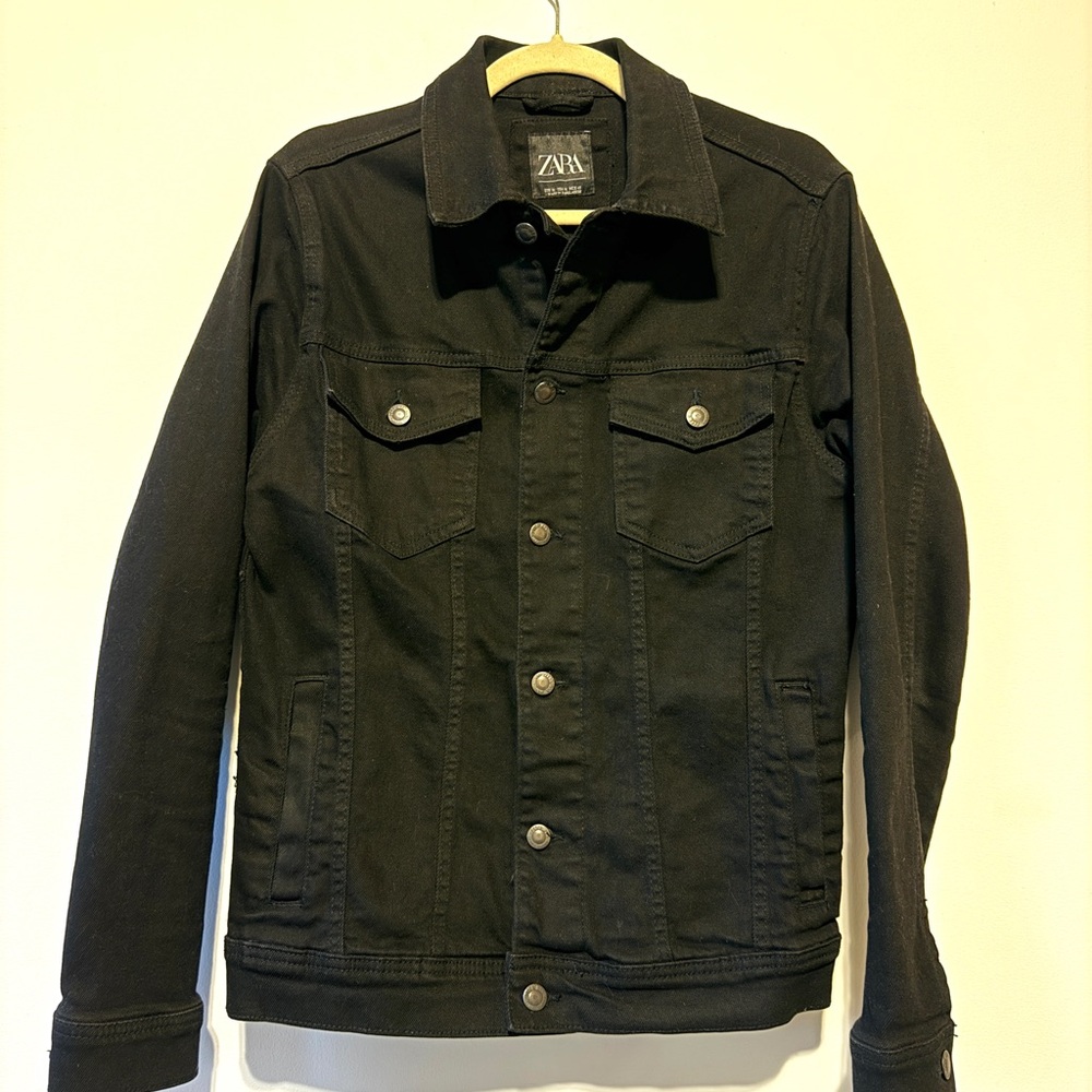 Zara Black Denim Jacket - Medium